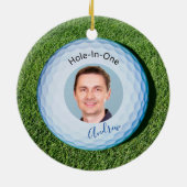 ホールインワンフォトサイン名ゴルフボール セラミックオーナメント (裏面)