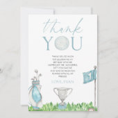 ホールインワンブルーゴルフ1st誕生日パーティー サンキューカード (正面)