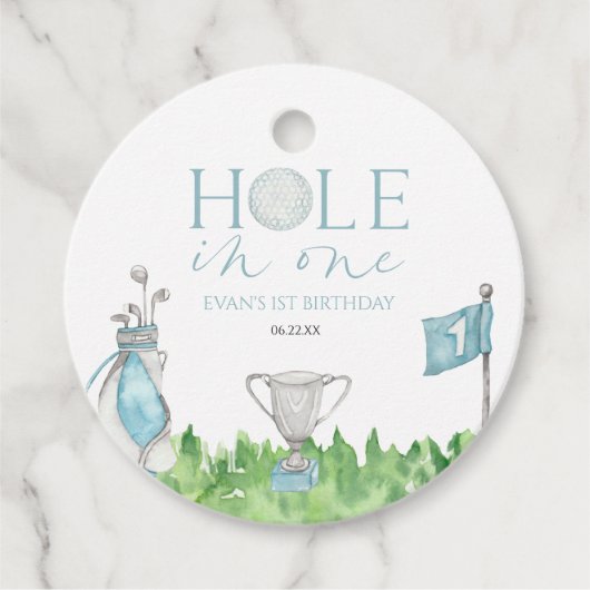 ホールインワンブルーゴルフ1st誕生日パーティー フェイバータグ (正面)