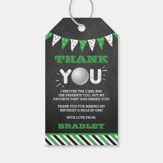 ホールインワンボーイズゴルフ1stバースデーパーティー ギフトタグ (正面)
