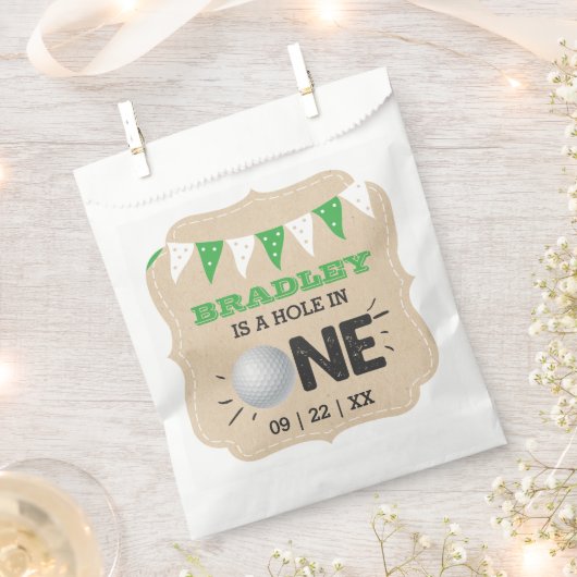 ホールインワンボーイズゴルフ1stバースデーパーティー フェイバーバッグ (クリップ留めされた状態)