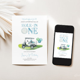 ホールインワンミニゴルフボーイ誕生日招待状 招待状