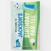 ホールインワン誕生日バナー、ゴルフハッピーバースデー 横断幕 (縦)