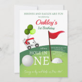 ホールインワン ゴルフパーティー 1歳の誕生日招待状 招待状 (正面)