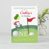 ホールインワン ゴルフパーティー 1歳の誕生日招待状 招待状 (スタンド正面)
