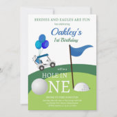 ホールインワン ゴルフパーティー 1歳の誕生日招待状 招待状 (正面)