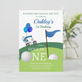 ホールインワン ゴルフパーティー 1歳の誕生日招待状 招待状 (スタンド正面)