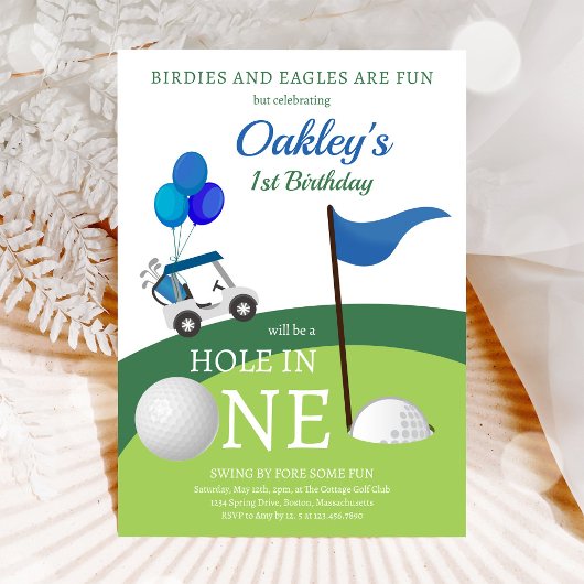 ホールインワン ゴルフパーティー 1歳の誕生日招待状 招待状