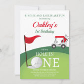 ホールインワン ゴルフパーティー 1歳の誕生日招待状 招待状 (正面)