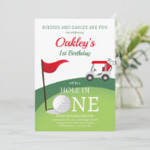 ホールインワン ゴルフパーティー 1歳の誕生日招待状 招待状 (スタンド正面)