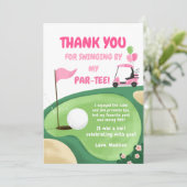 ホールインワン ゴルフ ガール ピンク パーティー サンクス カード (スタンド正面)