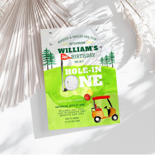 ホールインワン ゴルフ パーティー 1歳 誕生日 ご招待 招待状