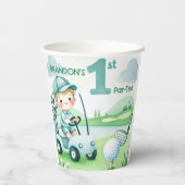 ホールインワン ゴルフ ボーイ 1歳 パーティーおめでとう 紙コップ (裏面)