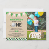 ホールインワン | ゴルフ 1歳の誕生日パーティー写真 招待状 (正面)