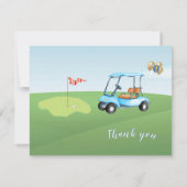 ホールインワン バジェット フォト ボーイ ゴルフ 1歳の誕生日 サンキューカード (裏面)