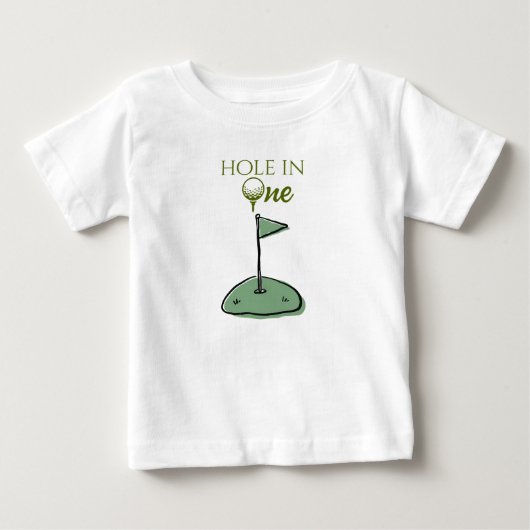 ホールインワン ボーイ 初めての誕生日 ベビーTシャツ (正面)