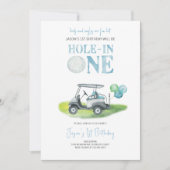ホールインワン ミニゴルフの少年誕生日招待状 招待状 (正面)
