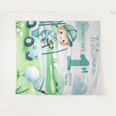 ホールインワン 1歳誕生日 男の子 ゴルフ パーティー タペストリー (正面(横))