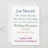 ホールオブザレインボードーブゲイ披露宴招待状 招待状 (裏面)