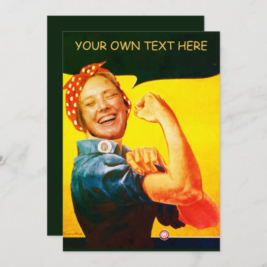 ホールカスタムにヴィンテージ顔のロージー 招待状 (正面/裏面)