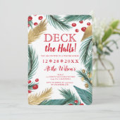 ホールクールのクリスマス·パインのヤドリギ金ゴールドデッキ 招待状 (スタンド正面)