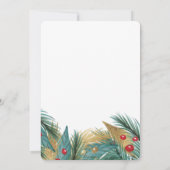 ホールクールのクリスマス·パインのヤドリギ金ゴールドデッキ 招待状 (裏面)