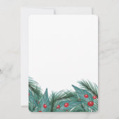 ホールズのクリスマス·パイン·アドリルトー·ウォーターカラー·デッキ 招待状 (裏面)