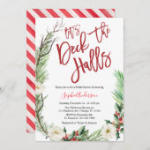 ホールズクリスマスブライダルシャワーをデッキアップ 招待状 (正面/裏面)