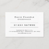 ホールダー名刺の写真付きドレスメーカー 名刺 (裏面)