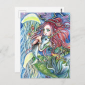 ホールディングナルファルベビー- Mermaid Art ポストカード (正面/裏面)