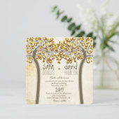 ホールディングハンズツリーラブ素朴秋の結婚式 招待状 (スタンド正面)