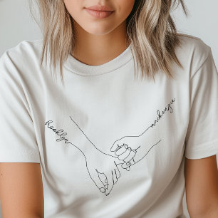 ホールディングハンズベスティーズ名前をカスタムする友情 Tシャツ