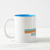 ホールデンビーチノースカロライナのサンパームツリーズ ツートーンマグカップ (左)