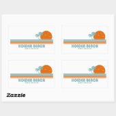 ホールデンビーチノースカロライナのサンパームツリーズ 長方形シール (シート)