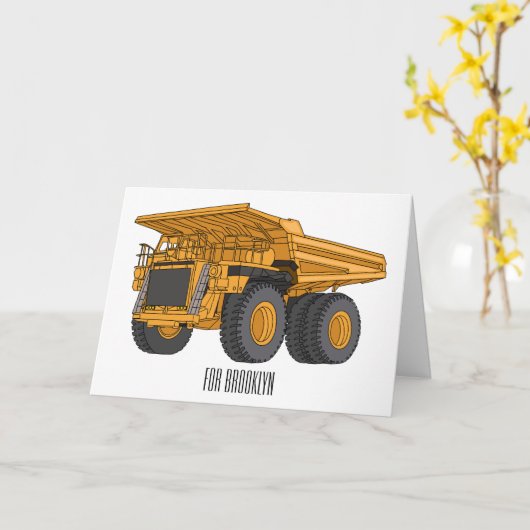 ホールトラック漫画イラストレーション カード (黄色い花)