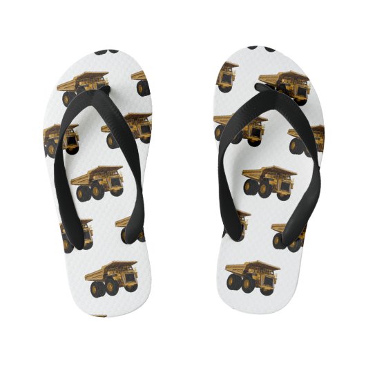 ホールトラック漫画イラストレーション キッズビーチサンダル (フットベッド)