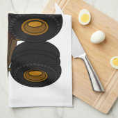 ホールトラック漫画イラストレーション キッチンタオル (四つ折り)