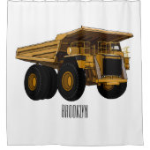 ホールトラック漫画イラストレーション シャワーカーテン (正面)