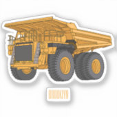 ホールトラック漫画イラストレーション シール (正面)