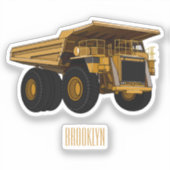 ホールトラック漫画イラストレーション シール (正面)