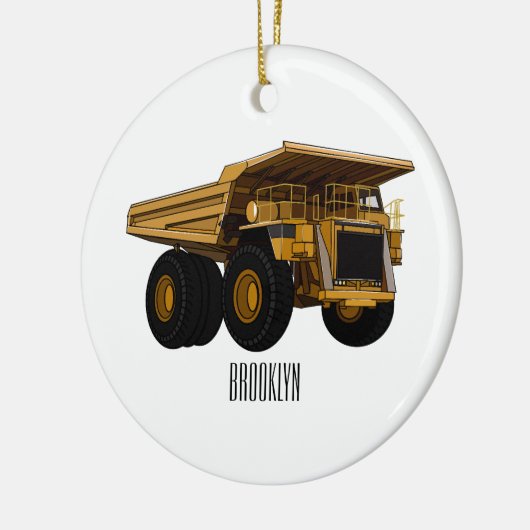 ホールトラック漫画イラストレーション セラミックオーナメント (左)