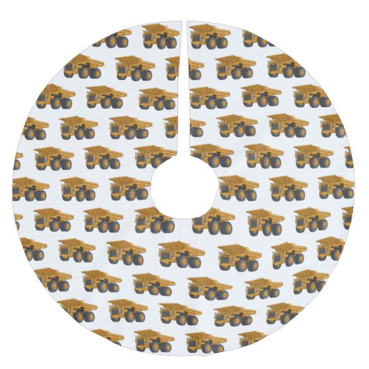 ホールトラック漫画イラストレーション ブラッシュドポリエステルツリースカート (正面)