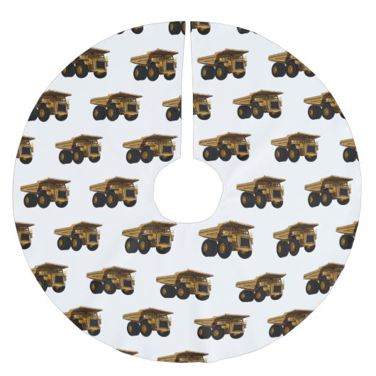 ホールトラック漫画イラストレーション ブラッシュドポリエステルツリースカート (正面)