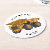 ホールトラック漫画イラストレーション ラウンドペーパーコースター (アングル)