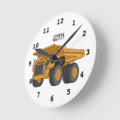 ホールトラック漫画イラストレーション ラウンド壁時計 (傾斜)