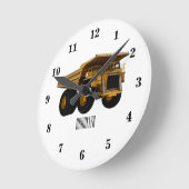 ホールトラック漫画イラストレーション ラウンド壁時計 (傾斜)