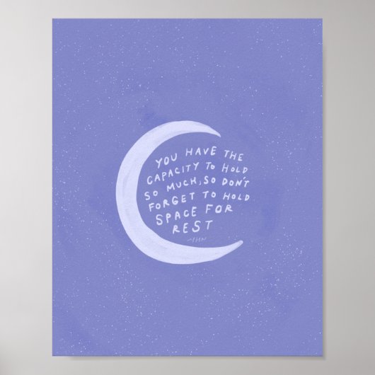 ホールド宇宙レスト – パープルベッドルームデコール ポスター (正面)