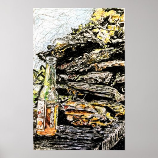 「ホールファミリーコーンロースト」色鉛筆 ポスター (正面)