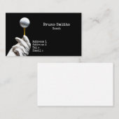 ホールブラックの背景の横のピンにゴルフボールが置かれている 名刺 (正面/裏面)