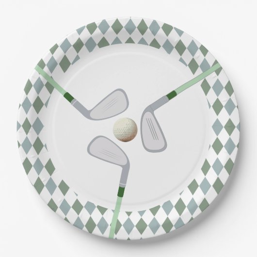 ホールモダンインワンパルティーゴルフ誕生日 ペーパープレート (正面)